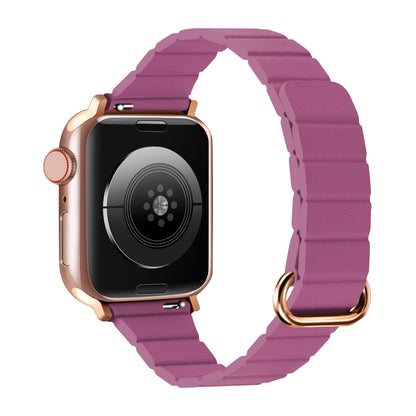Reverse Buckle Magnetic Watch Band For Apple Watch Series 8&7 45mm / SE 2&6&SE&5&4 44mm(8# Rose Pink) by bashfashion
