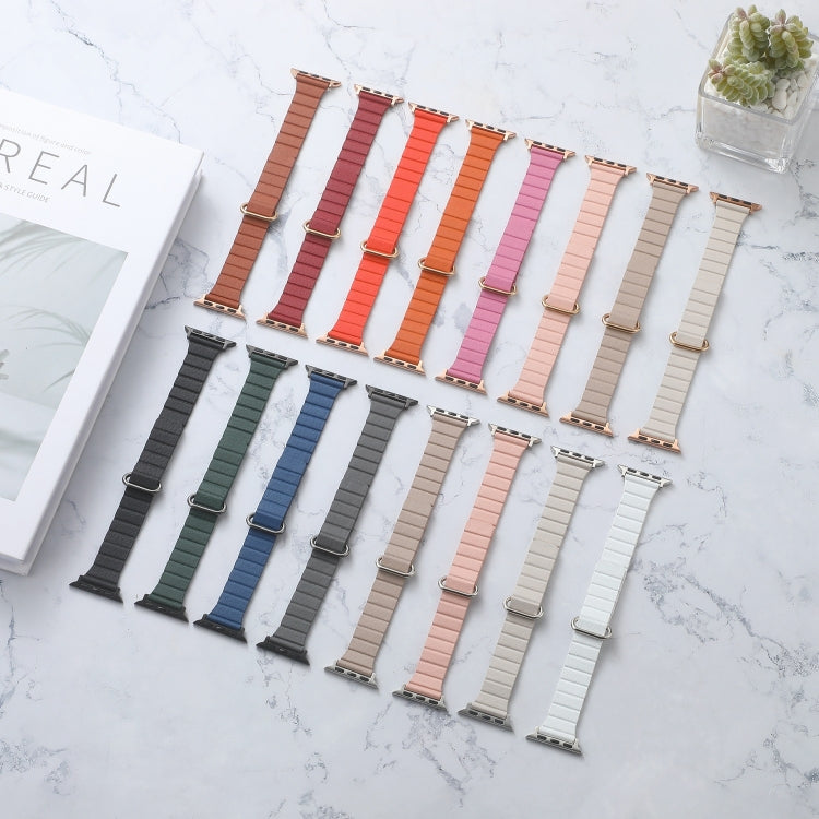 Reverse Buckle Magnetic Watch Band For Apple Watch Series 8&7 45mm / SE 2&6&SE&5&4 44mm(4# Starlight) by bashfashion