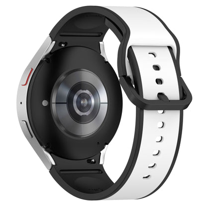 For Samsung Galaxy Watch5 Pro / Watch5 Two-color Silicone Watch Band(White Black) by bashfashion