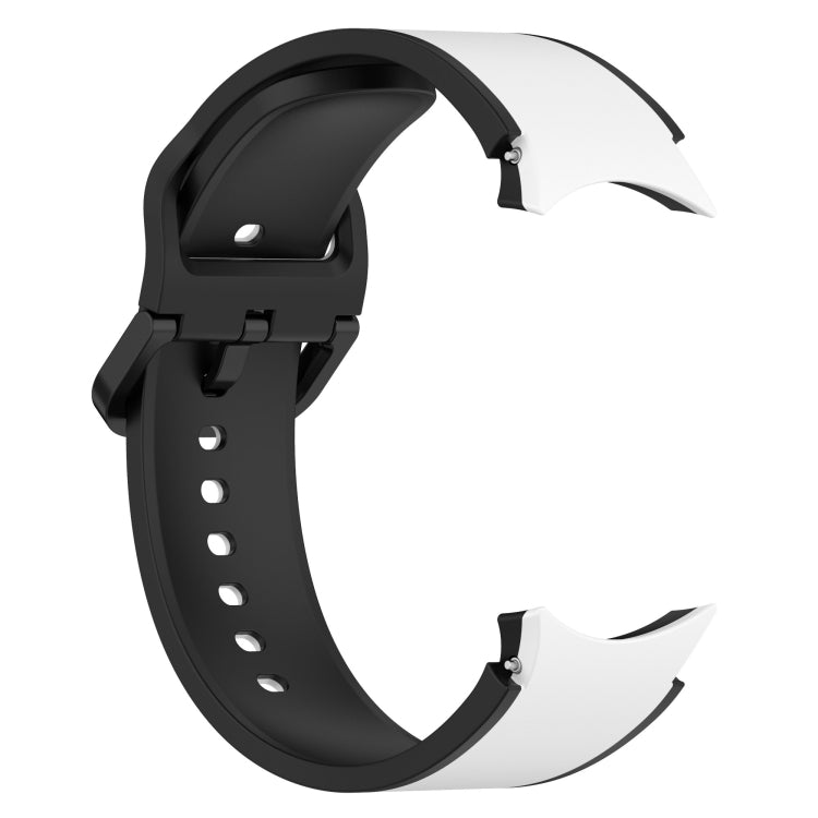 For Samsung Galaxy Watch5 Pro / Watch5 Two-color Silicone Watch Band(White Black) by bashfashion