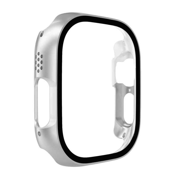 Tempered Glass Film PC Watch Case For Apple Watch Ultra 1 / 2 / 3 49mm(Silver) by bashfashion