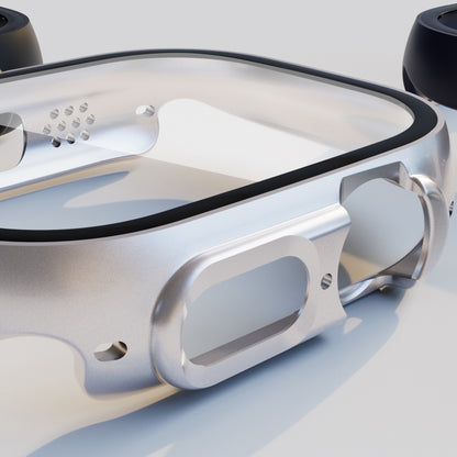 Tempered Glass Film PC Watch Case For Apple Watch Ultra 1 / 2 / 3 49mm(Rose Gold) by bashfashion