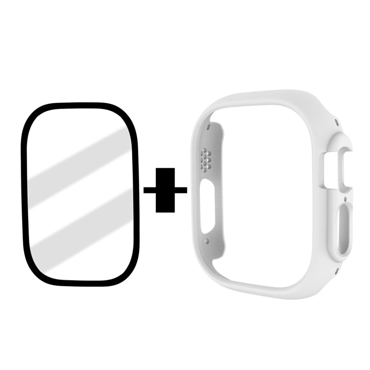 Tempered Glass Film Frosted PC Watch Case For Apple Watch Ultra 3 / 2 / 1 49mm(White) by bashfashion