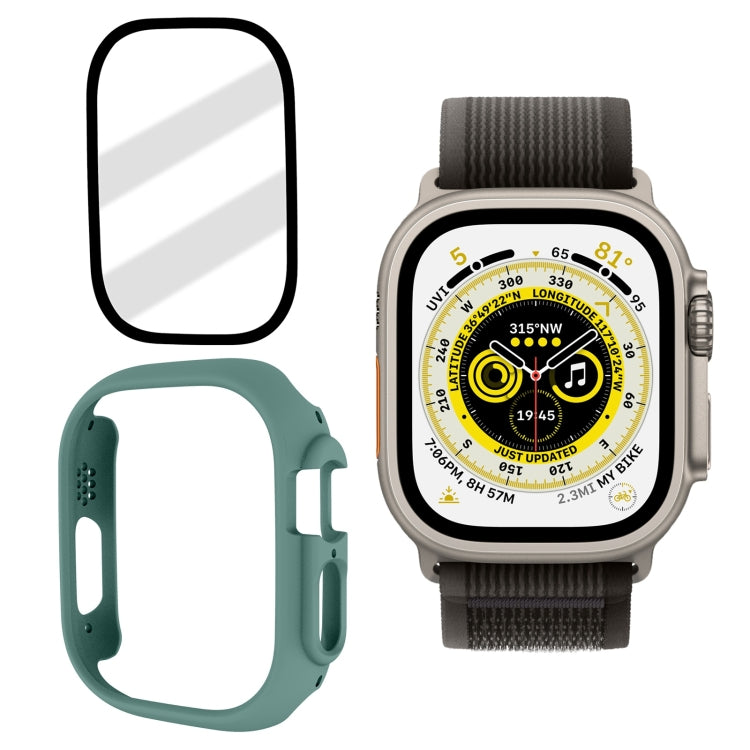 Tempered Glass Film Frosted PC Watch Case For Apple Watch Ultra 3 / 2 / 1 49mm(Official Green) by bashfashion