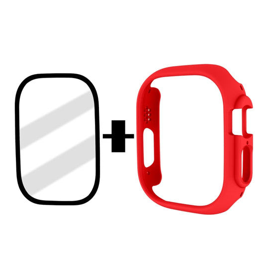 Tempered Glass Film Frosted PC Watch Case For Apple Watch Ultra 3 / 2 / 1 49mm(Red) by bashfashion