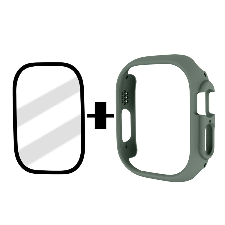 Tempered Glass Film Frosted PC Watch Case For Apple Watch Ultra 3 / 2 / 1 49mm(Khaki) by bashfashion