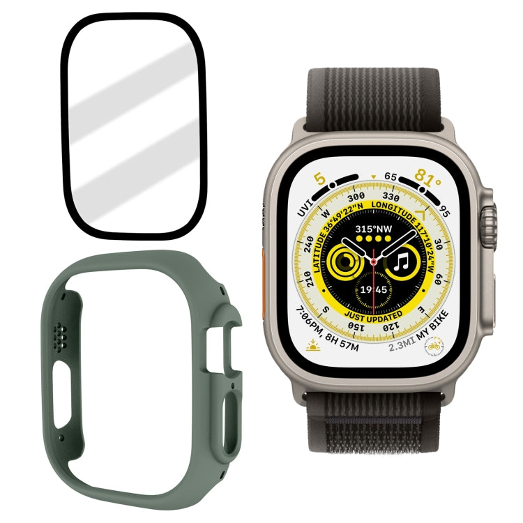 Tempered Glass Film Frosted PC Watch Case For Apple Watch Ultra 3 / 2 / 1 49mm(Khaki) by bashfashion
