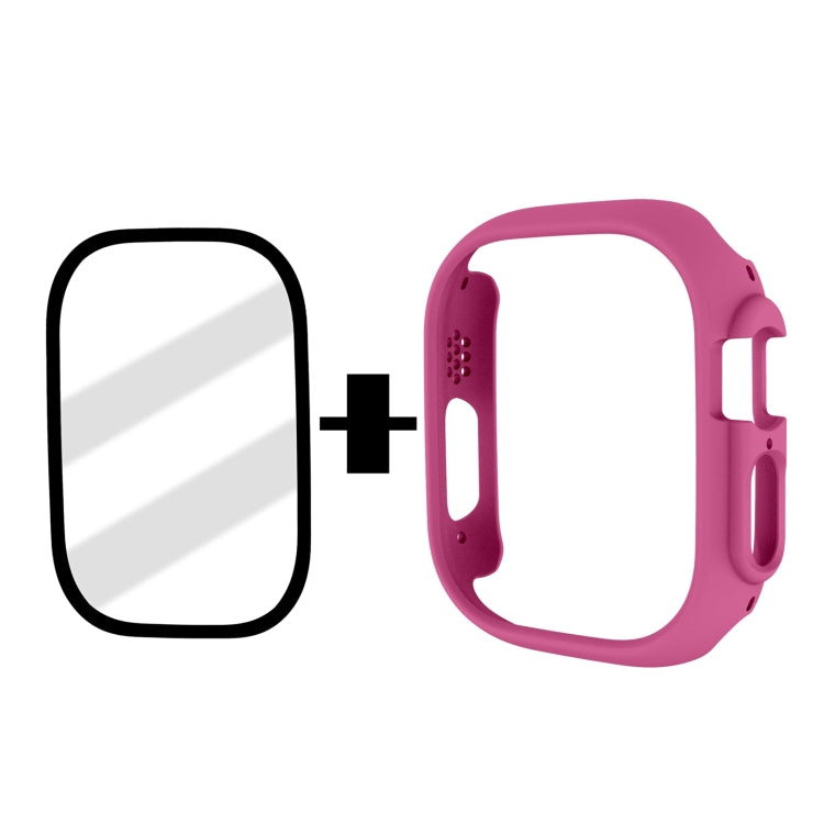 Tempered Glass Film Frosted PC Watch Case For Apple Watch Ultra 3 / 2 / 1 49mm(Rose Red) by bashfashion