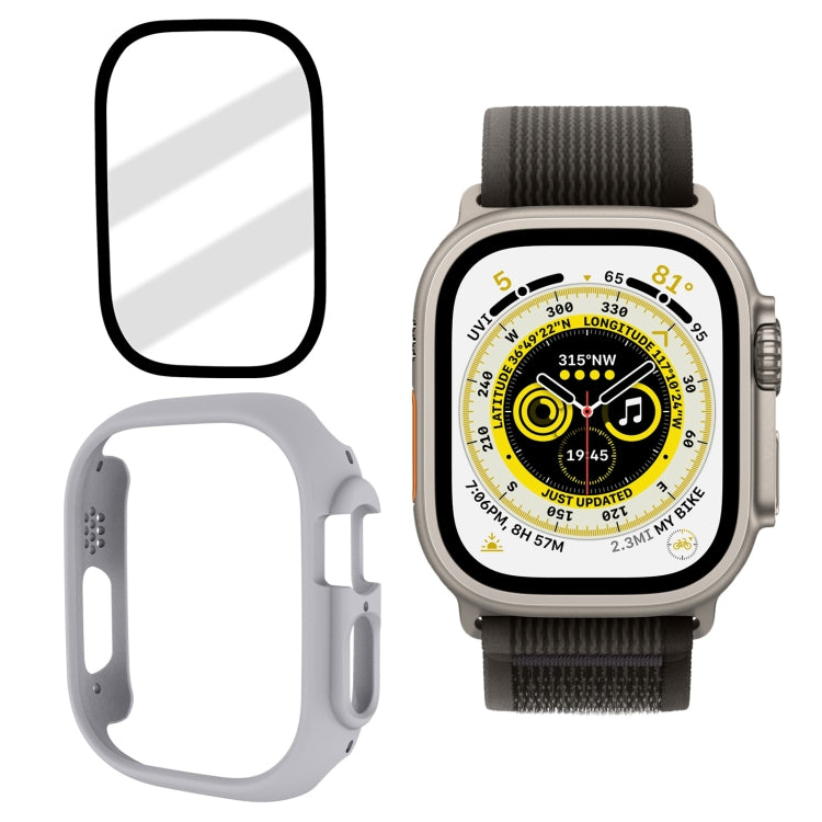 Tempered Glass Film Frosted PC Watch Case For Apple Watch Ultra 3 / 2 / 1 49mm(Light Grey) by bashfashion