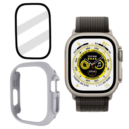 Tempered Glass Film Frosted PC Watch Case For Apple Watch Ultra 3 / 2 / 1 49mm(Light Grey) by bashfashion