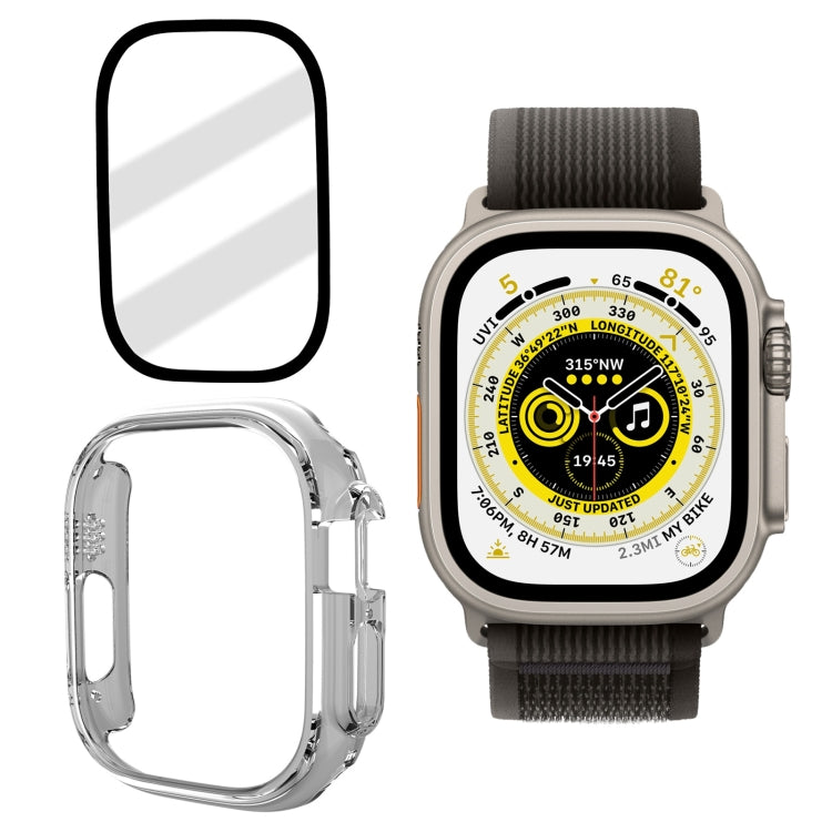 Tempered Glass Film Frosted PC Watch Case For Apple Watch Ultra 3 / 2 / 1 49mm(Transparent) by bashfashion