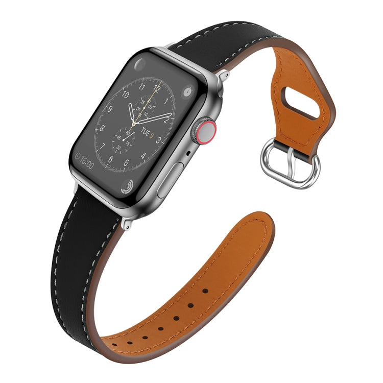 Small Waist Watch Band For Apple Watch Series 9&8&7 41mm / SE 3&SE 2&6&SE&5&4 40mm / 3&2&1 38mm(Black) by bashfashion