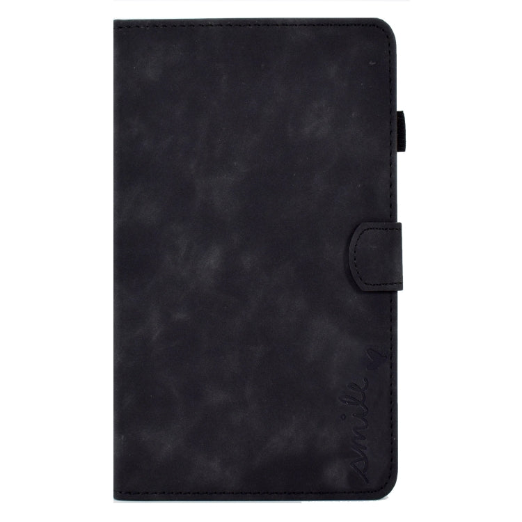 For Samsung Galaxy Tab A7 Lite T220 Embossed Smile Flip Tablet Leather Case(Black) by bashfashion