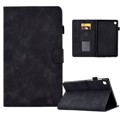For Samsung Galaxy Tab A 10.1 2019 T510 Embossed Smile Flip Tablet Leather Case(Black) by bashfashion