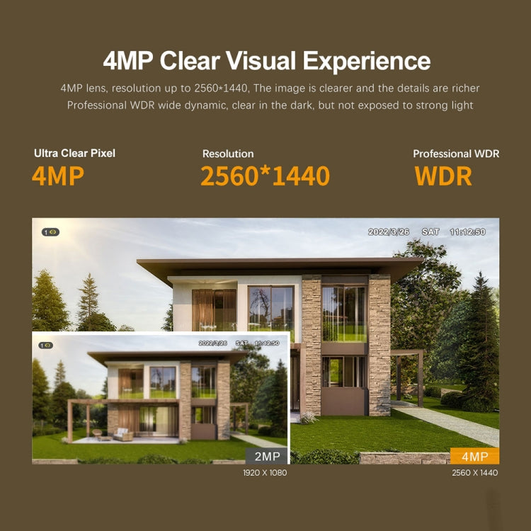 SriHome SH034C 4.0MP AI Humanoid Tracking WiFi Outdoor Surveillance Camera(US Plug) by SriHome