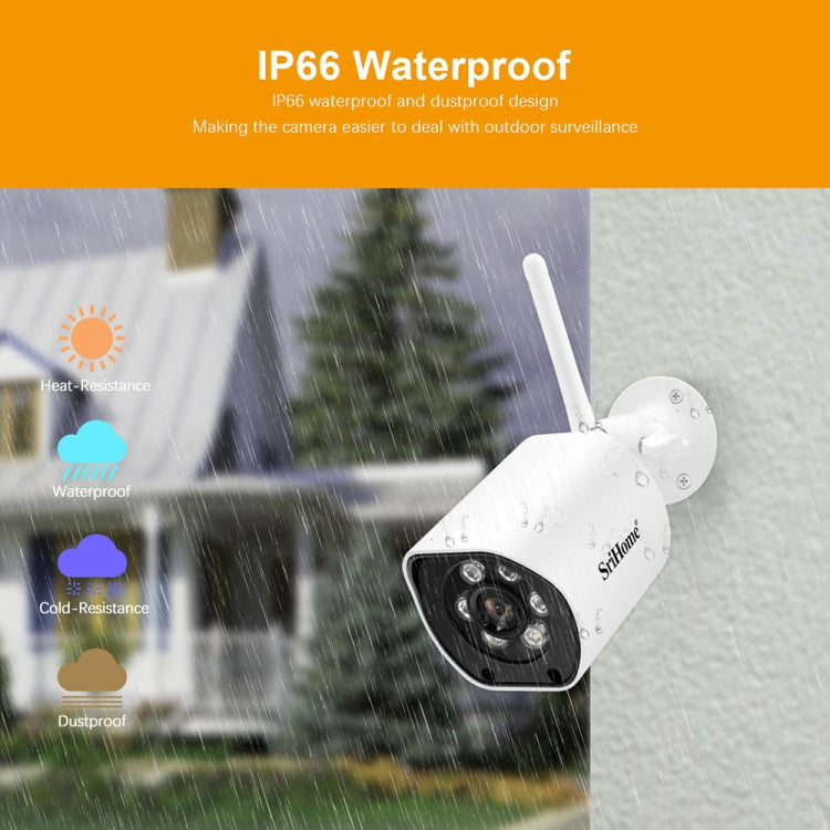 SriHome SH034C 4.0MP AI Humanoid Tracking WiFi Outdoor Surveillance Camera(EU Plug) by SriHome