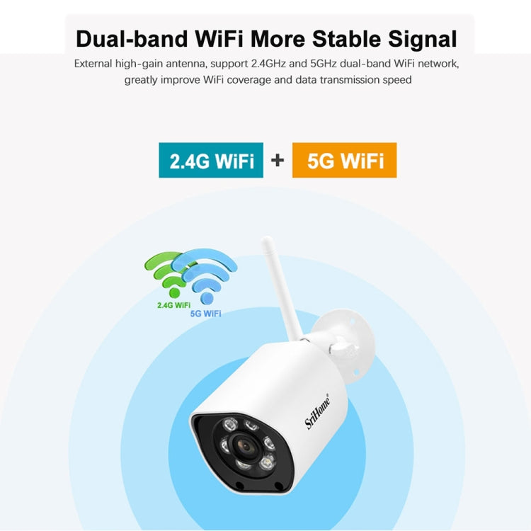 SriHome SH034C 4.0MP AI Humanoid Tracking WiFi Outdoor Surveillance Camera(EU Plug) by SriHome