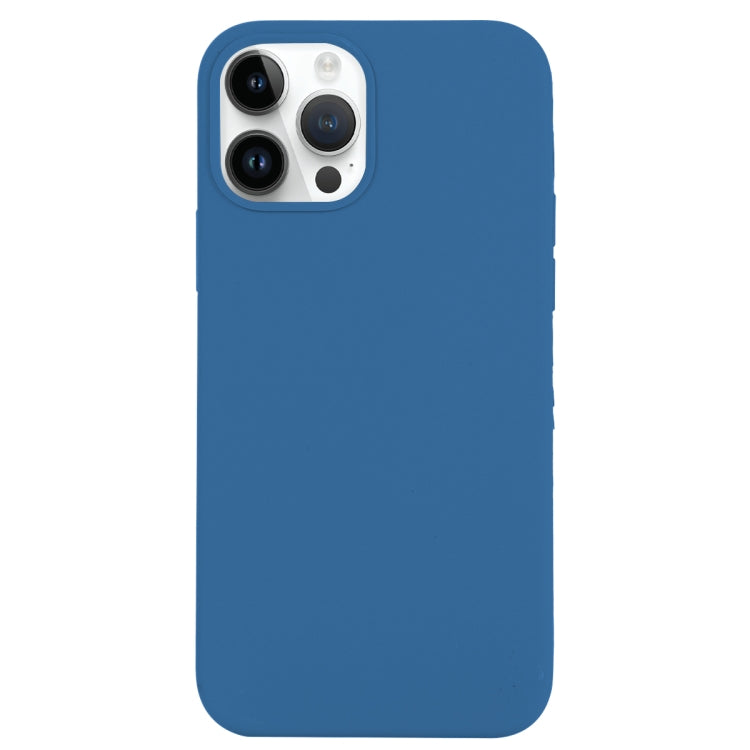 For iPhone 14 Pro Solid Silicone Phone Case(Sea Blue) by bashfashion