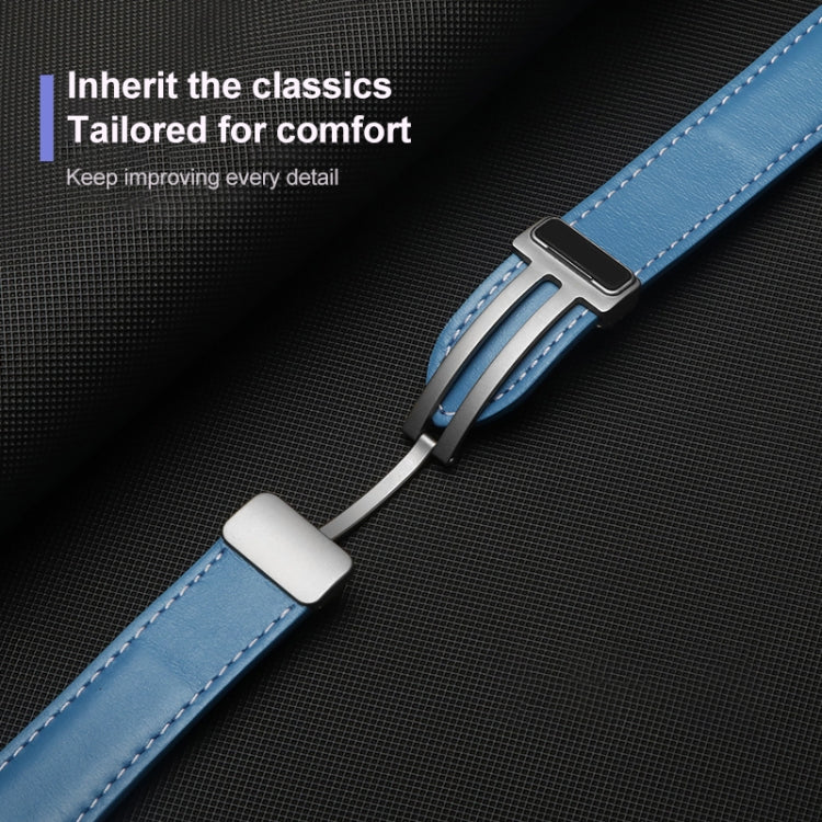 For Samsung Galaxy Watch5 40mm / 44mm Plain Weave Genuine Leather Watch Band Black Buckle(White) by bashfashion