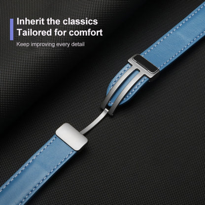 For Samsung Galaxy Watch5 40mm / 44mm Plain Weave Genuine Leather Watch Band Black Buckle(White) by bashfashion