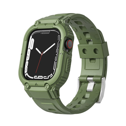 Armor Silicone Watch Band For Apple Watch Series 8&7 45mm / SE 2&6&SE&5&4 44mm / 3&2&1 42mm(Green) by bashfashion