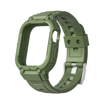 Armor Silicone Watch Band For Apple Watch Series 8&7 45mm / SE 2&6&SE&5&4 44mm / 3&2&1 42mm(Green) by bashfashion