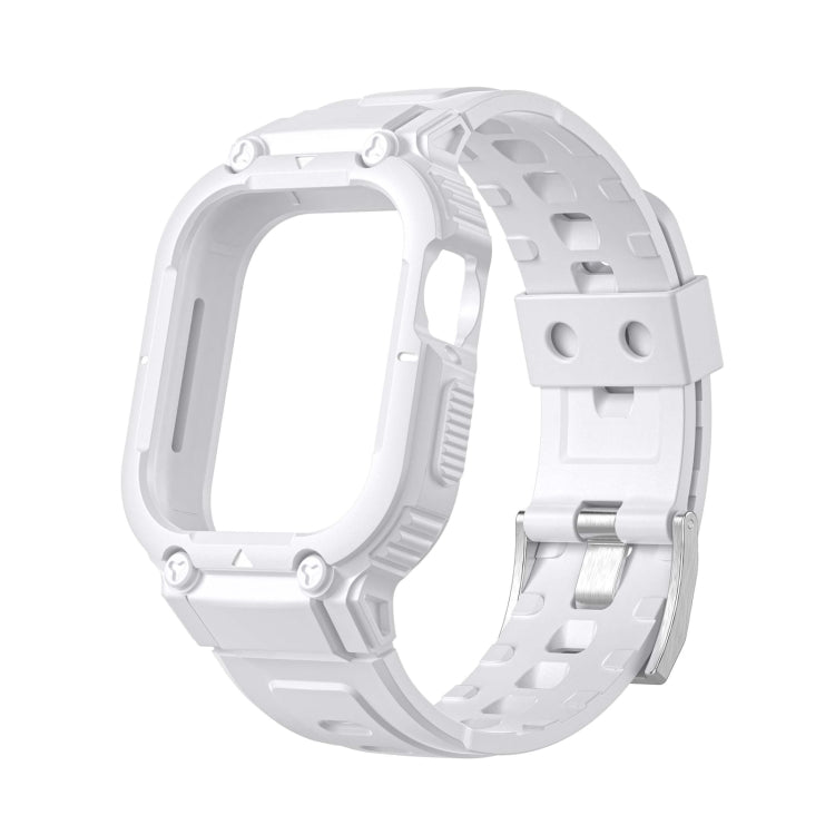 Armor Silicone Watch Band For Apple Watch Series 9&8&7 41mm / SE 3&SE 2&6&SE&5&4 40mm / 3&2&1 38mm(White) by bashfashion