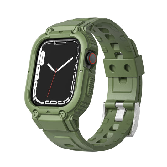 Armor Silicone Watch Band For Apple Watch Series 9&8&7 41mm / SE 3&SE 2&6&SE&5&4 40mm / 3&2&1 38mm(Green) by bashfashion
