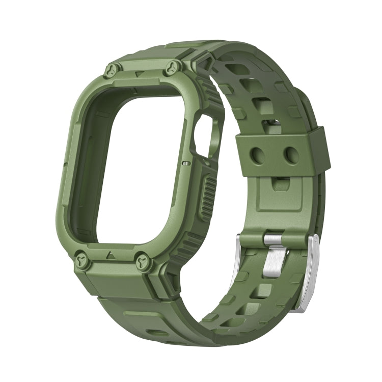 Armor Silicone Watch Band For Apple Watch Series 9&8&7 41mm / SE 3&SE 2&6&SE&5&4 40mm / 3&2&1 38mm(Green) by bashfashion