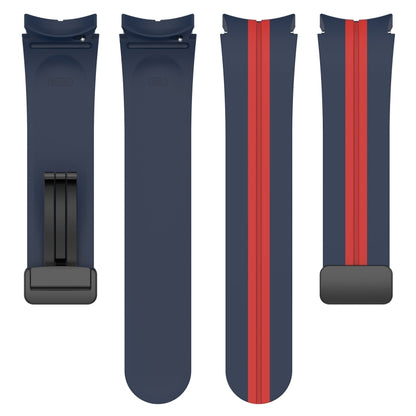 For Samsung Galaxy Watch5 Pro Two-color Stripe Silicone Watch Band(Midnight Blue Red) by bashfashion