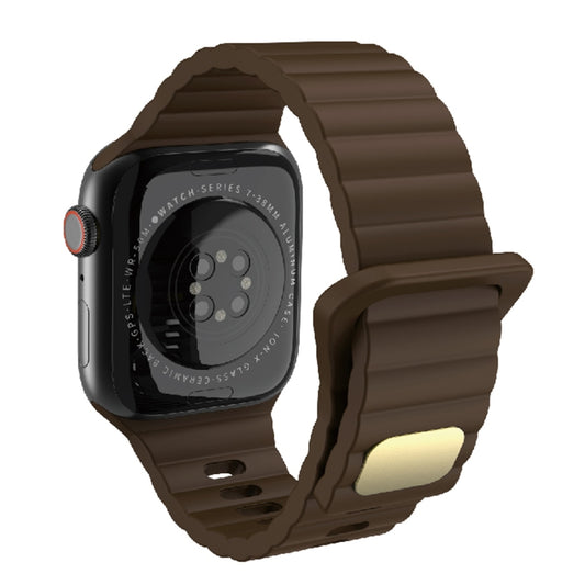 Breathable Skin-friendly Silicone Watch Band For Apple Watch Series 8&7 41mm / SE 2&6&SE&5&4 40mm / 3&2&1 38mm(Brown) by bashfashion