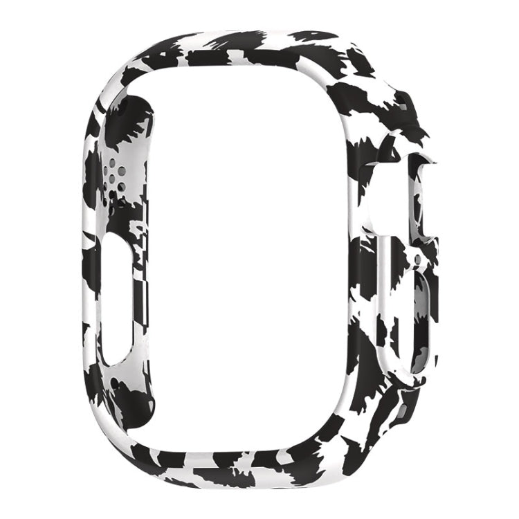For Apple Watch Ultra 3 / 2 / 1 49mm PC Hollow Electroplating Protective Case(White Leopard) by bashfashion