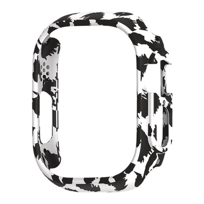 For Apple Watch Ultra 3 / 2 / 1 49mm PC Hollow Electroplating Protective Case(White Leopard) by bashfashion