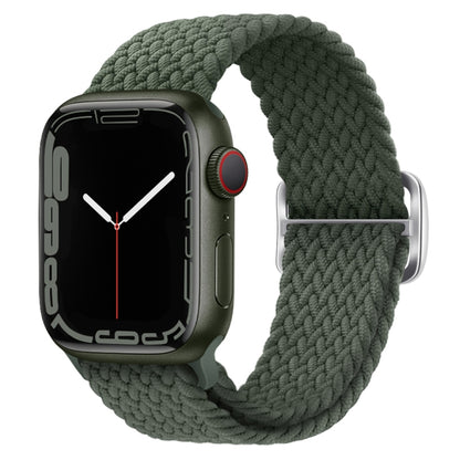 Buckle Nylon Braided Watch Band for Apple Watch Ultra 49mm&Watch Ultra 2 49mm / Series 9&8&7 45mm / SE 3&SE 2&6&SE&5&4 44mm / 3&2&1 42mm(Olive Green) by bashfashion