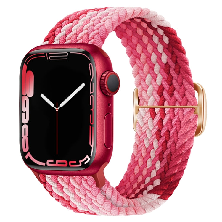 Buckle Nylon Braided Watch Band for Apple Watch Ultra 49mm&Watch Ultra 2 49mm / Series 9&8&7 45mm / SE 3&SE 2&6&SE&5&4 44mm / 3&2&1 42mm(Strawberry) by bashfashion