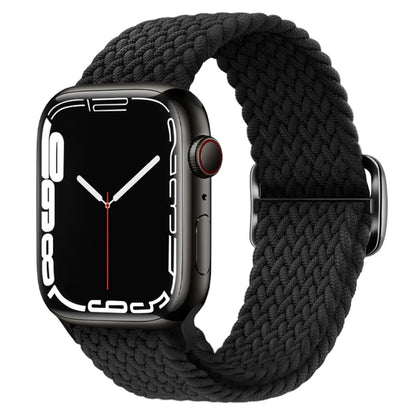 Buckle Nylon Braided Watch Band for Apple Watch Ultra 49mm&Watch Ultra 2 49mm / Series 9&8&7 45mm / SE 3&SE 2&6&SE&5&4 44mm / 3&2&1 42mm(Black) by bashfashion