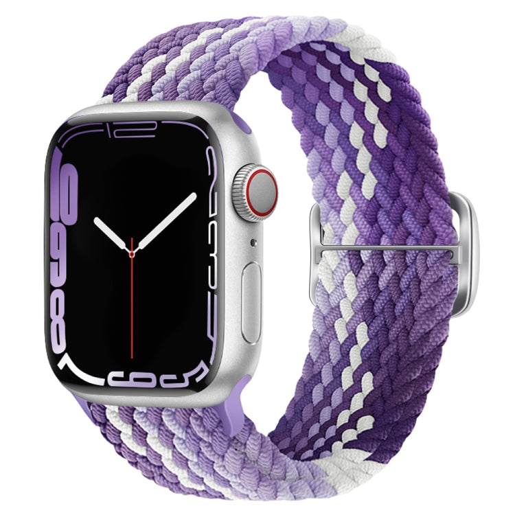 Buckle Nylon Braided Watch Band for Apple Watch Ultra 49mm&Watch Ultra 2 49mm / Series 9&8&7 45mm / SE 3&SE 2&6&SE&5&4 44mm / 3&2&1 42mm(Purple) by bashfashion