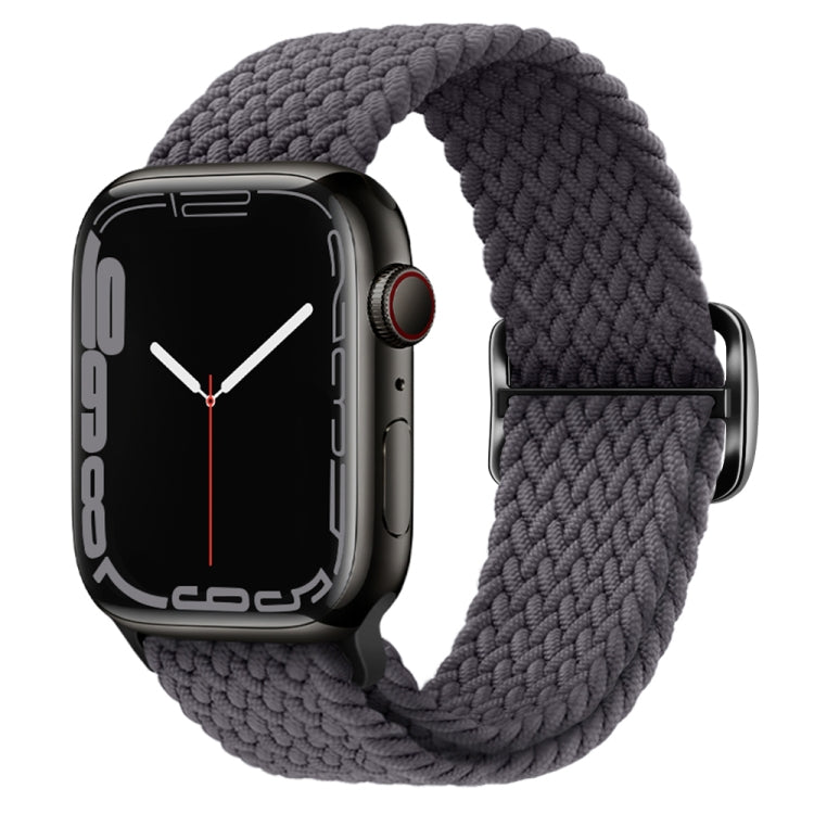 Buckle Nylon Braided Watch Band for Apple Watch Ultra 49mm&Watch Ultra 2 49mm / Series 9&8&7 45mm / SE 3&SE 2&6&SE&5&4 44mm / 3&2&1 42mm(Space Grey) by bashfashion