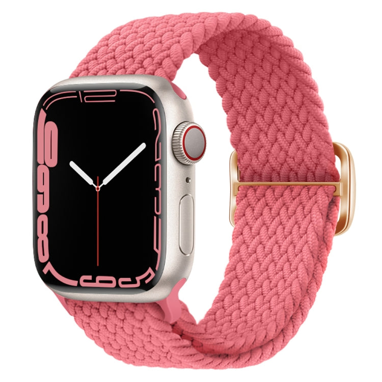 Buckle Nylon Braided Watch Band for Apple Watch Ultra 49mm&Watch Ultra 2 49mm / Series 9&8&7 45mm / SE 3&SE 2&6&SE&5&4 44mm / 3&2&1 42mm(Pink) by bashfashion