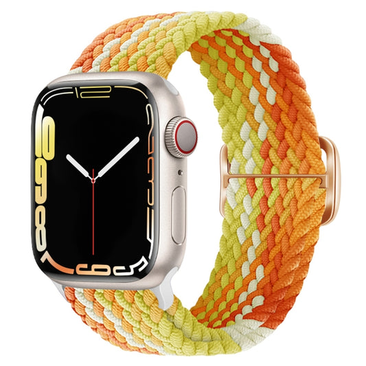 Buckle Nylon Braided Watch Band for Apple Watch Ultra 49mm&Watch Ultra 2 49mm / Series 9&8&7 45mm / SE 3&SE 2&6&SE&5&4 44mm / 3&2&1 42mm(Orange) by bashfashion