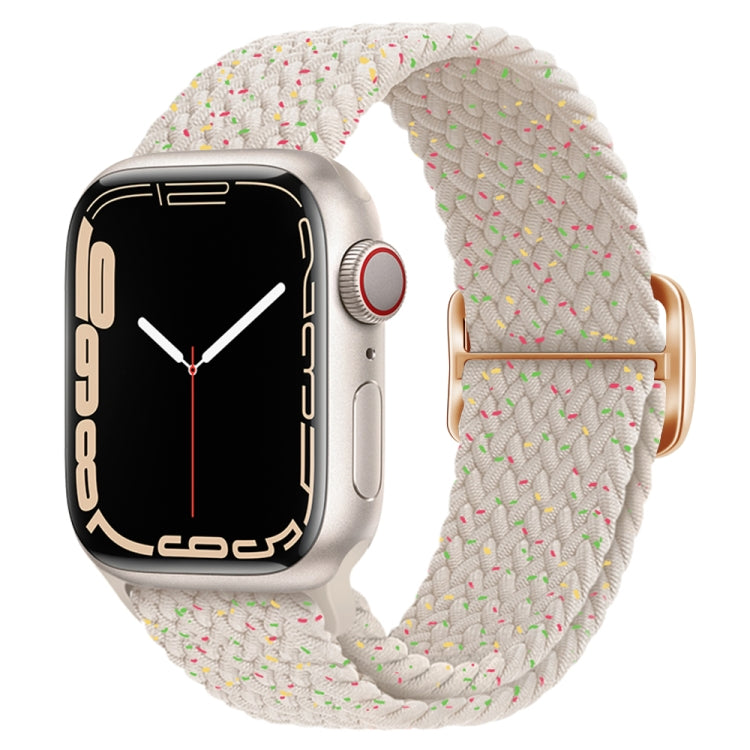 Buckle Nylon Braided Watch Band for Apple Watch Ultra 49mm&Watch Ultra 2 49mm / Series 9&8&7 45mm / SE 3&SE 2&6&SE&5&4 44mm / 3&2&1 42mm(Starlight Colorful) by bashfashion