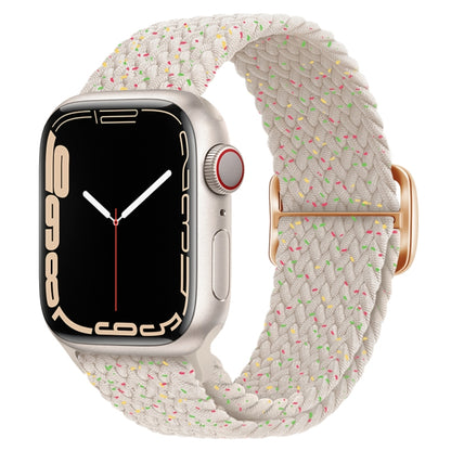 Buckle Nylon Braided Watch Band for Apple Watch Ultra 49mm&Watch Ultra 2 49mm / Series 9&8&7 45mm / SE 3&SE 2&6&SE&5&4 44mm / 3&2&1 42mm(Starlight Colorful) by bashfashion