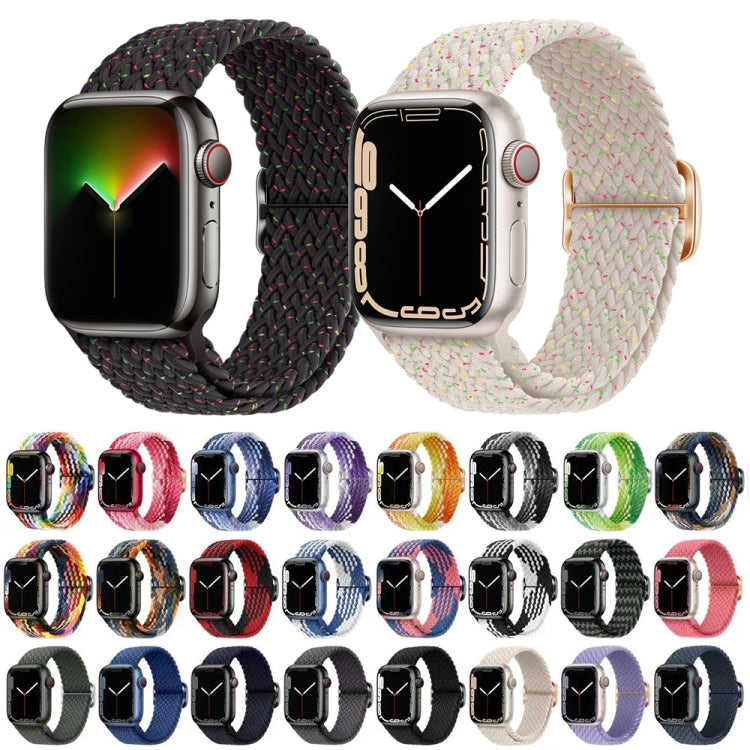 Buckle Nylon Braided Watch Band for Apple Watch Ultra 49mm&Watch Ultra 2 49mm / Series 9&8&7 45mm / SE 3&SE 2&6&SE&5&4 44mm / 3&2&1 42mm(Black White) by bashfashion