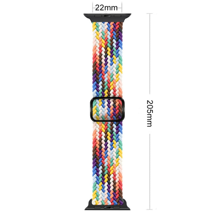 Buckle Nylon Braided Watch Band for Apple Watch Ultra 49mm&Watch Ultra 2 49mm / Series 9&8&7 45mm / SE 3&SE 2&6&SE&5&4 44mm / 3&2&1 42mm(Starlight) by bashfashion