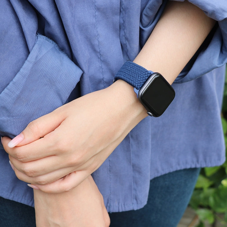 Buckle Nylon Braided Watch Band for Apple Watch Ultra 49mm&Watch Ultra 2 49mm / Series 9&8&7 45mm / SE 3&SE 2&6&SE&5&4 44mm / 3&2&1 42mm(Black) by bashfashion