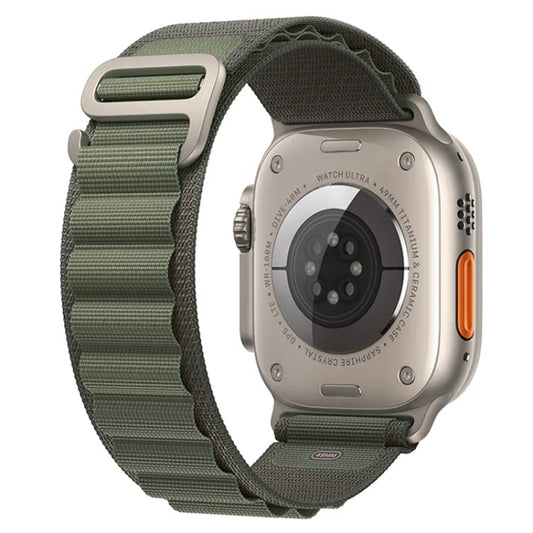 For Apple Watch Ultra 49mm Nylon Watch Band (Army Green) by bashfashion