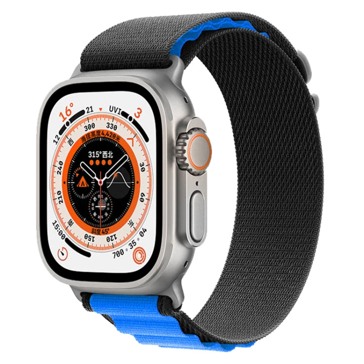 For Apple Watch Ultra 49mm Nylon Watch Band (Black Blue) by bashfashion