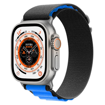 For Apple Watch Ultra 49mm Nylon Watch Band (Black Blue) by bashfashion