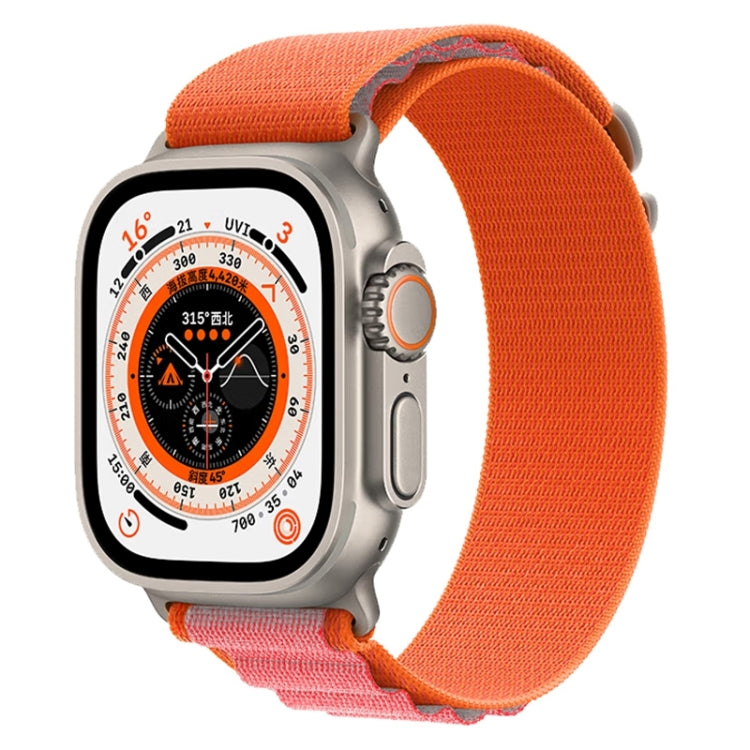 For Apple Watch Ultra 49mm Nylon Watch Band (Orange+Pink) by bashfashion