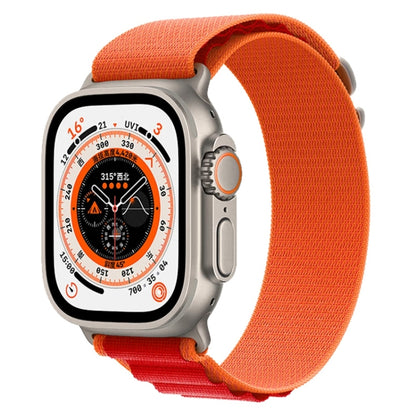 For Apple Watch Ultra 49mm Nylon Watch Band (Orange + Red) by bashfashion